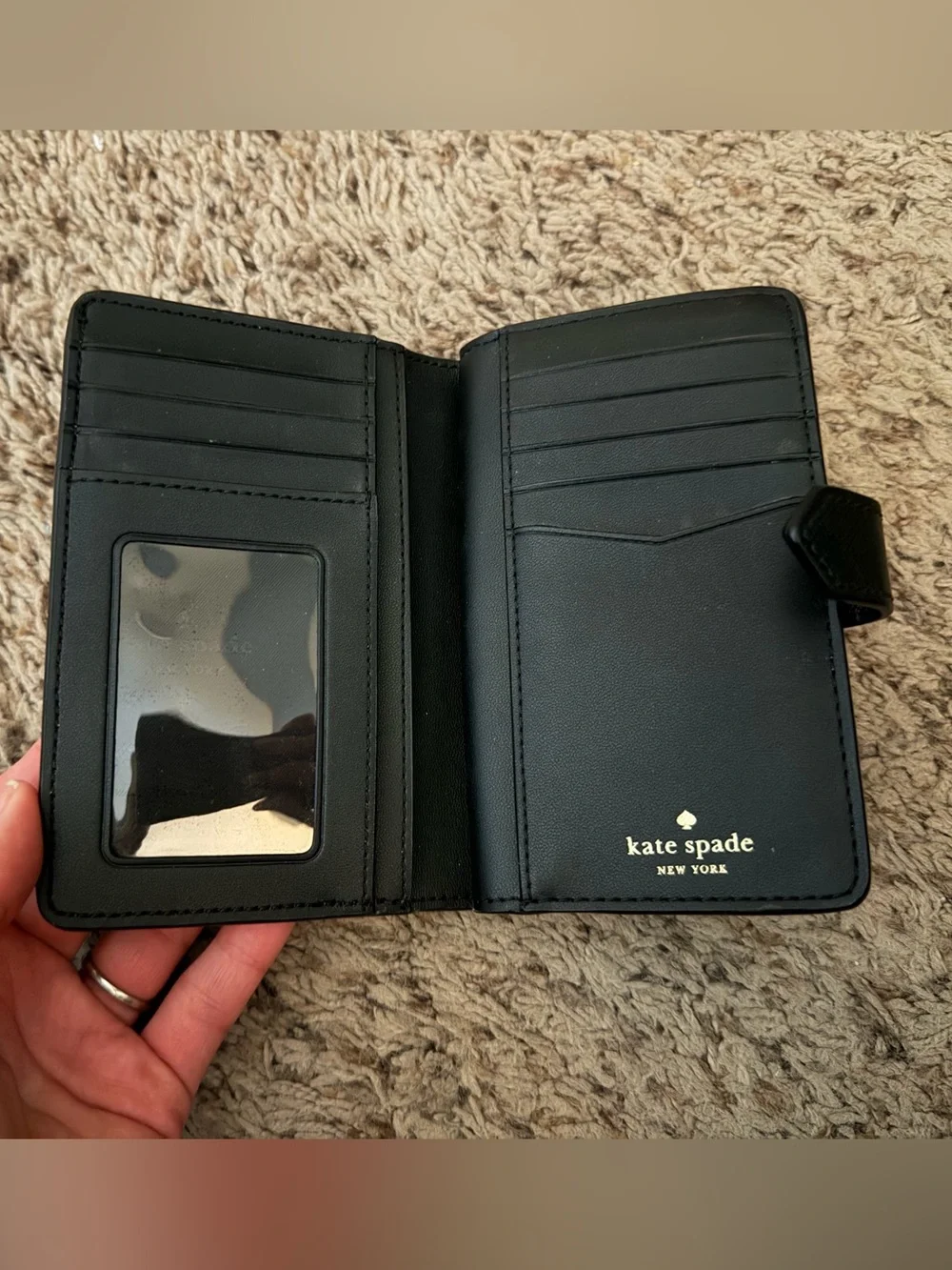 Kate Spade Two-Tone Wallet- Black & Beige (blush tone)